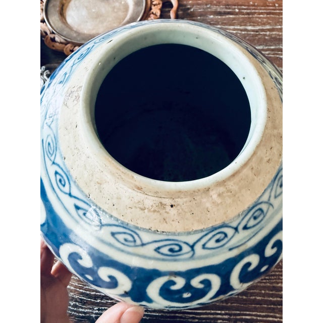 Antique Chinese Blue & White Ginger Jar – Late 19th/Early 20th Century For Sale - Image 11 of 11