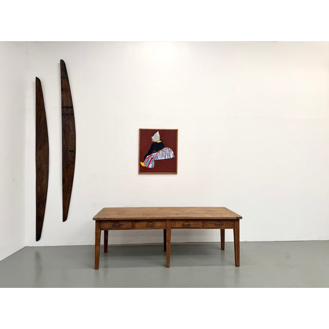 Large Farmhouse Table with Oak Top and Spindle Legs, 1950s For Sale - Image 6 of 18