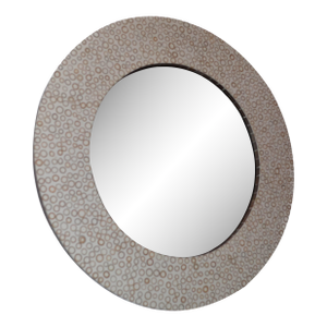 Andrianna Shamaris Bamboo Inlay Round Mirror