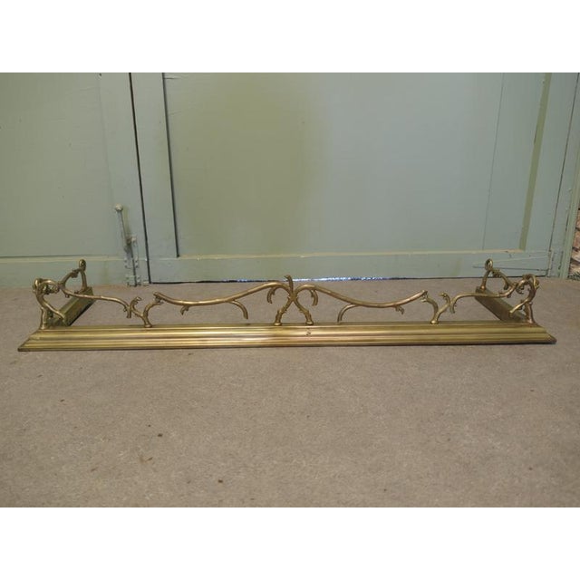Victorian Art Nouveau Brass Fender For Sale - Image 4 of 7