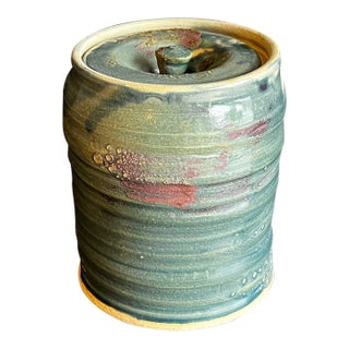 Vintage Japanese Wabi Sabi Glazed Eathernware Mizushashi For Sale