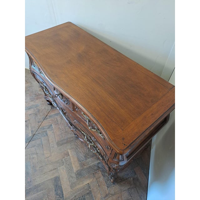 French Louis XV Style Walnut Commode, 1920s For Sale - Image 4 of 7