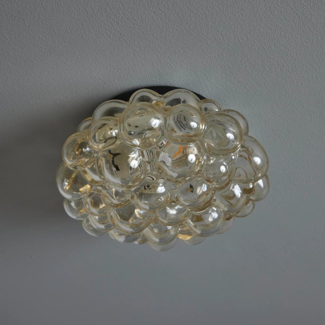 Glashütte Limburg Petite 1960s Helena Tynell Bubble Glass Flush Mount for Limburg For Sale - Image 4 of 12