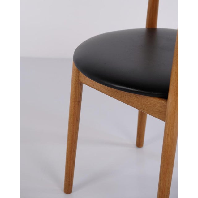 Armchair in Oak and Black Leather by Vilhelm Wohlert, 1960s For Sale - Image 6 of 9