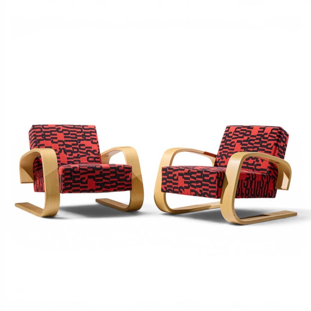 Mid-Century Modern Alvar Aalto Armchair 400 Tank Mid Century Bentwood Lounge Chairs - Pair For Sale - Image 3 of 13