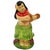 1980's Hula Girl & Palm Tree Ceramic Tabletop Matching Salt & Pepper Shaker Set For Sale - Image 4 of 6