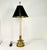 Mid 20th Century Mid-Century French Regency Neoclassical Candlestick Table Lamp & Reptile Embossed Black Shade For Sale - Image 5 of 13