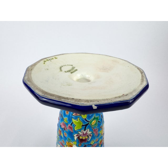 Vintage Longwy Enamelled Ceramic Vase, France, Mid-20th Century For Sale - Image 10 of 12