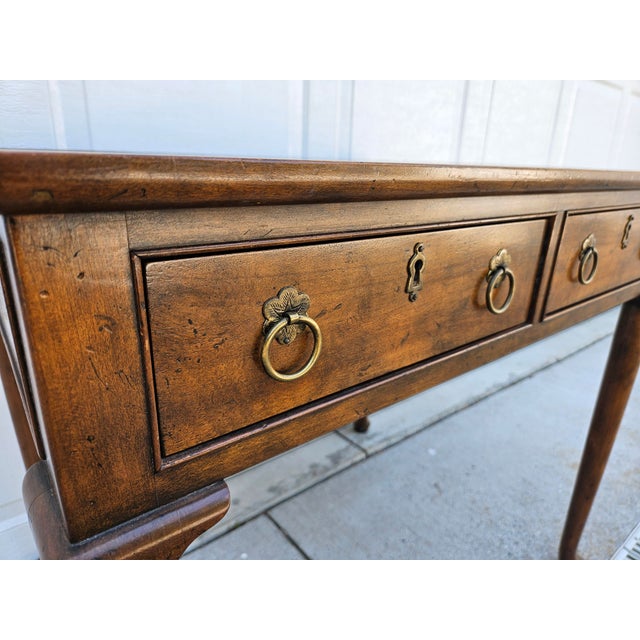 Baker Furniture Company Baker Furniture Georgian Leather Top Writing Desk For Sale - Image 4 of 13
