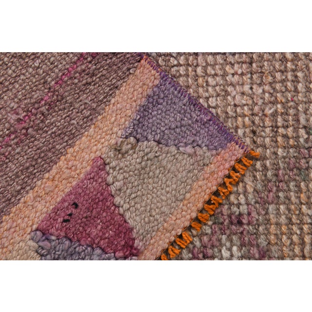 Textile Vintage Turkish Hand-Knotted Wool Cotton Pink Runner Rug For Sale - Image 7 of 12