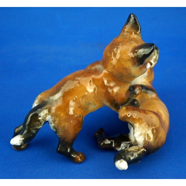 Vintage Hard Porcelain Fox Cubs Figurine by Fritz Heidenreich for Rosenthal, 1930s For Sale - Image 13 of 18