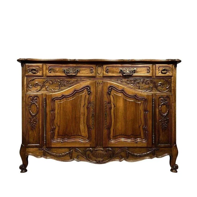 Wood Louis XV Style Provençal Sideboard in Walnut For Sale - Image 7 of 7