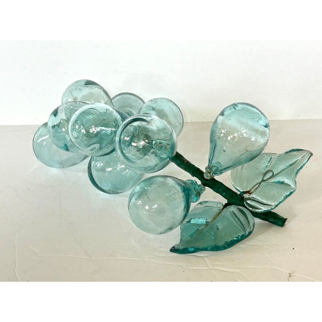 Mid-Century Modern 60s Italian Hand Blown Aqua Grapes, Set of 3 For Sale - Image 3 of 4
