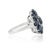 Metal Midnight 5.06 Ct Blue Sapphire & Diamond Floral Cluster Cocktail Ring, Size 7 For Sale - Image 7 of 12