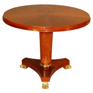 Pedestal Table with Claw Feet, 1940s For Sale