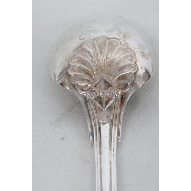 Metal Mid 20th Century Towle Silversmiths Silverplated Large Serving Spoon Scrollwork Shell Motif For Sale - Image 7 of 8