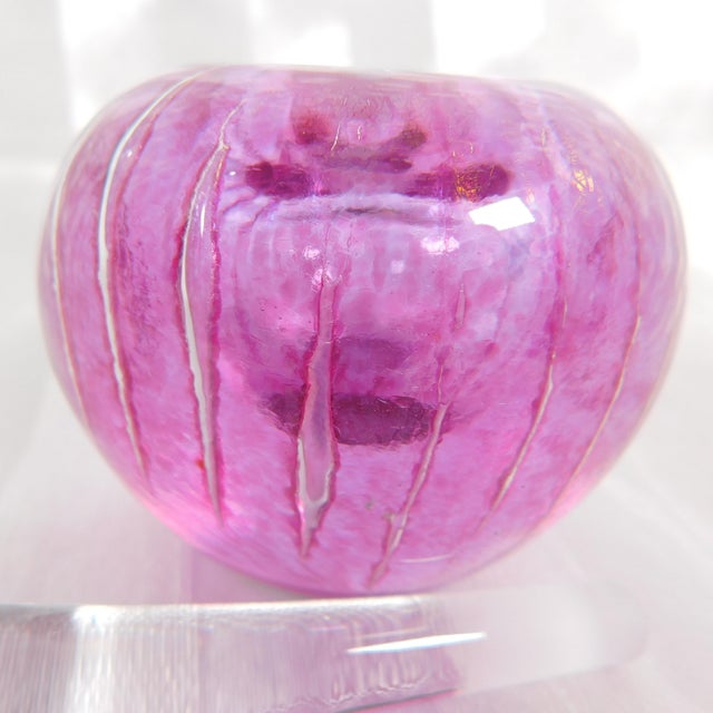 Small Pink Bullicante Art Glass Perfume Bottle For Sale - Image 4 of 4