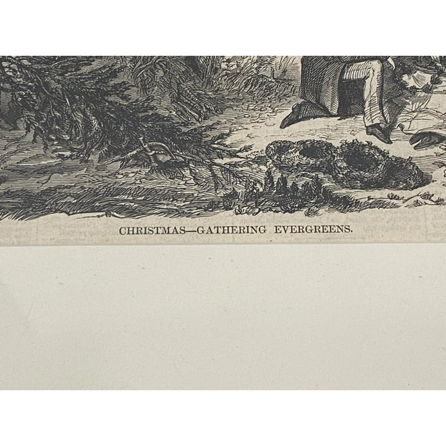 Sculpture Materials Mid 19th Century Winslow Homer "Gathering Evergreens" London Illustrated News Engraving C.1850 For Sale - Image 7 of 12