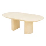 Karl Springer Attributed "Knife Edge" Goatskin Extending Dining Table For Sale
