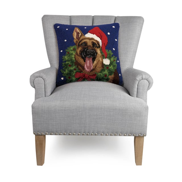 A festive way to spruce up your home for the holidays and winter season! 100% wool hooked throw pillow / accent pillow....