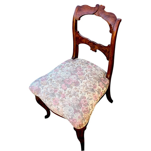 Early 20th Century Antique Circa 1900 Victorian Hand Carved Balloon Back Side Chair For Sale - Image 5 of 6