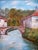 French 1990s J Borin French School River Town Landscape Oil Painting Signed For Sale - Image 3 of 12