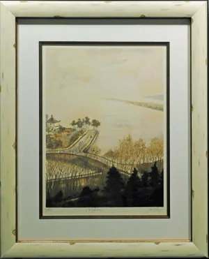John Kelly "Hang Chow" Signed Fine Art Lithograph/Serigraph From China Suite