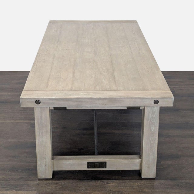 Pottery Barn Benchwright 7-Piece Rustic Wood Dining Set With Chairs For Sale In San Francisco - Image 6 of 12