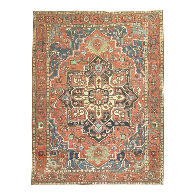 Antique Heriz Rug - 9'11" x 14'1" For Sale