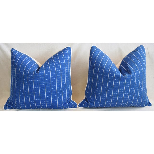 Coastal Blue/White Nautical Feather/Down Pillows 22"x 20" - Pair For Sale In Los Angeles - Image 6 of 13