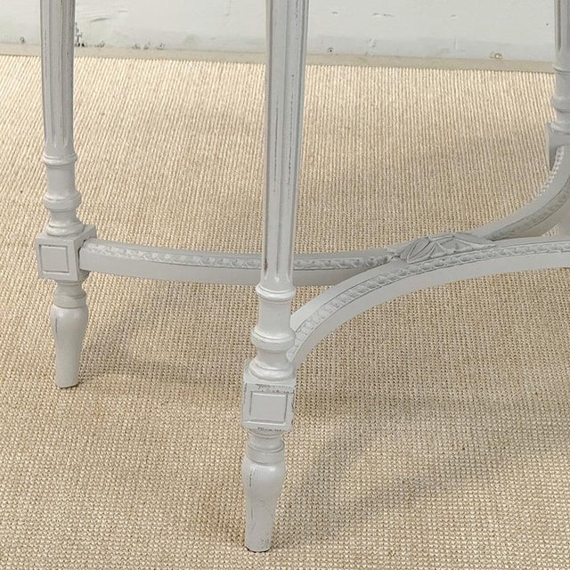Antique French Louis XVI Painted Oval Center Table ~ End Table For Sale - Image 16 of 18