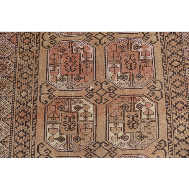 Islamic Vintage Turkoman Hand-Knotted Wool Tribal Rug For Sale - Image 3 of 8
