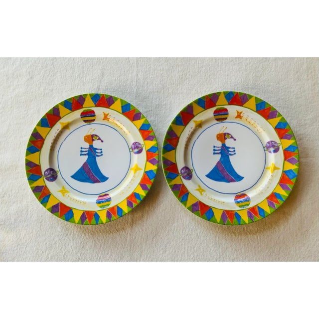 Hand-Painted Porcelain Plates - Coquet Limoges,Pair For Sale - Image 10 of 12