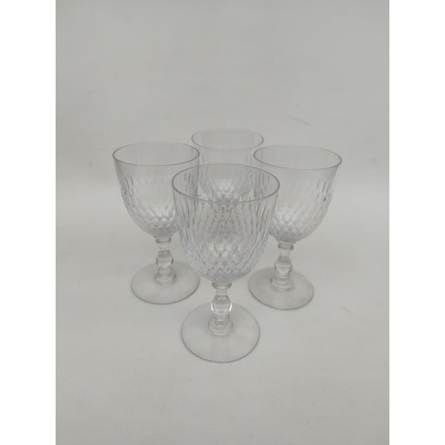 1920s Large Crystal Glasses with Tortoiseshell Pattern from Baccarat, 1920s, Set of 4 For Sale - Image 5 of 6