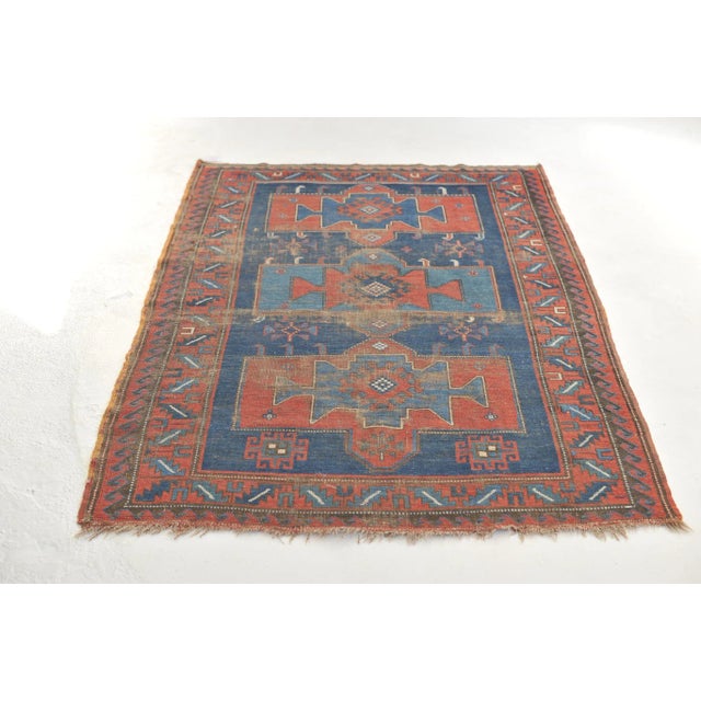 Antique Tribal Caucasian Kazak Geometric Rug, 4.4 x 6.9 For Sale - Image 10 of 11