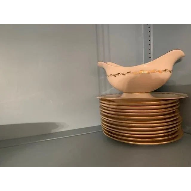 White 1960s Golden Wreath by Lenox - Set of 103 For Sale - Image 8 of 9