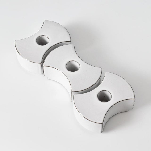White Ceramic Modular Candleholders by Zweitse Landheer for Cor Unum, 1970s, Set of 3 For Sale - Image 4 of 8