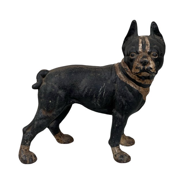 Antique Cast Iron Boston Terrier Doorstop Probably Hubley For Sale In Boston - Image 6 of 8