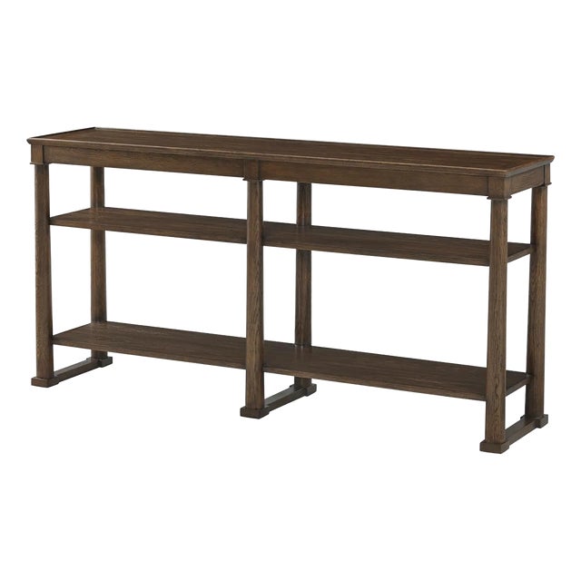 Classic Brown Oak Console For Sale