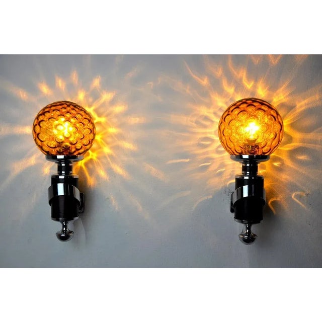Murano Sconces from Mazzega, Italy, 1970s, Set of 2 For Sale - Image 6 of 8