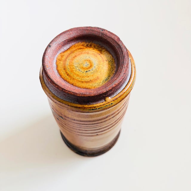 Ceramic Earth Tone Studio Pottery Vase For Sale - Image 7 of 8