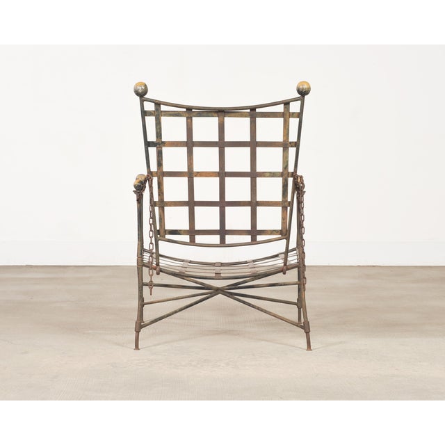 Metal Mario Papperzini Amalfi Iron Garden Lounge Chair + Ottoman For Sale - Image 7 of 18