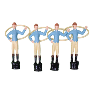 Mid 20th Century Set of 4 Whitney Stables Hand Painted Jockey Napkin Rings