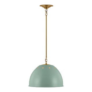 Thomas O'Brien by Visual Comfort Studio Robbie 1-Light Large Pendant in Eucalyptus For Sale
