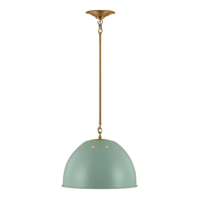Thomas O'Brien by Visual Comfort Studio Robbie 1-Light Large Pendant in Eucalyptus For Sale