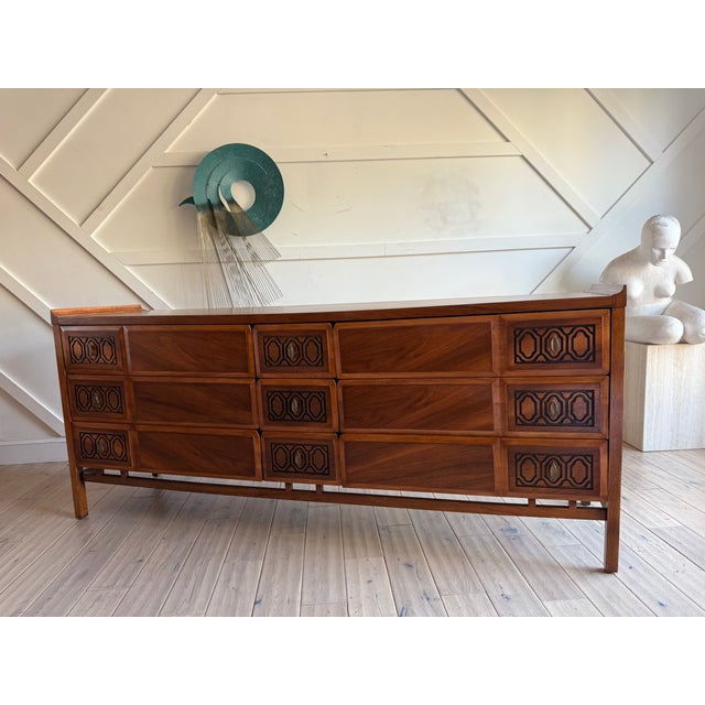 1960s Refinished Mid Century Modern Walnut Dresser For Sale - Image 9 of 10