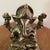 Mid-Century Modern Vintage Handcrafted Solid Brass Hindu God Lord Ganesha Statue Sitting on the Lotus For Sale - Image 3 of 12