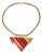 Lanvin Gilded Serpentine Chain Necklace with Enamel Medallion For Sale