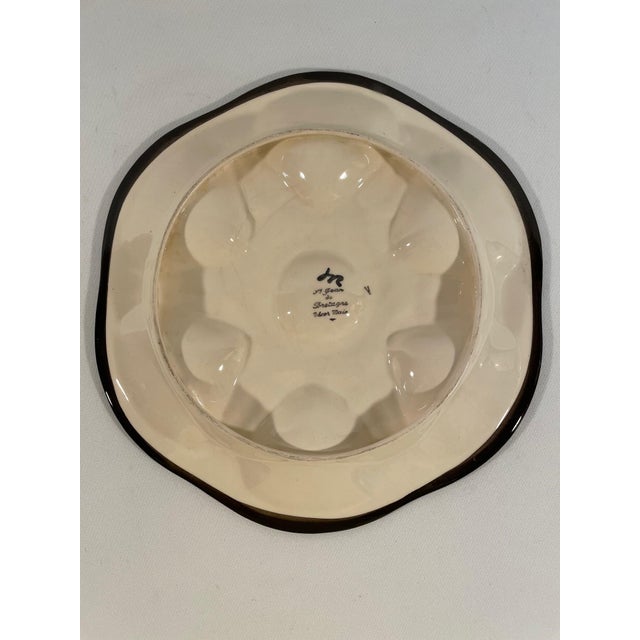 Vintage 1950s French Saint Jean De Bretagne Majolica Oyster Plate For Sale - Image 16 of 18
