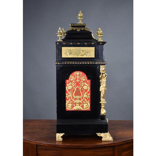 Victorian Ebonized Bracket Clock by Barraud & Lunds, 1870 For Sale - Image 3 of 18